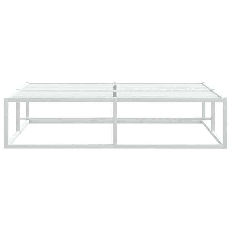 Bed Frame without Mattress White 137x187 cm Double Metal