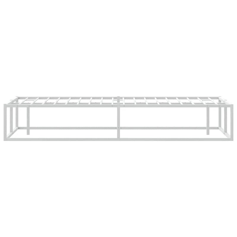 Bed Frame without Mattress White 137x187 cm Double Metal