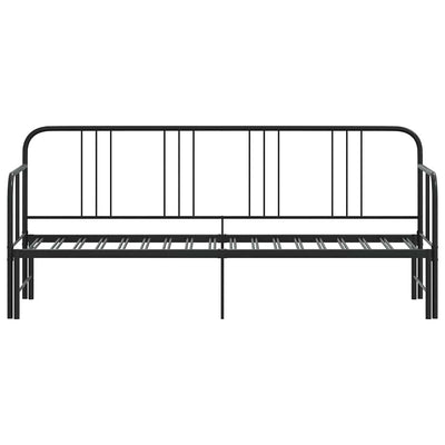 Daybed with Trundle without Mattress Black 92x187 cm Single Metal