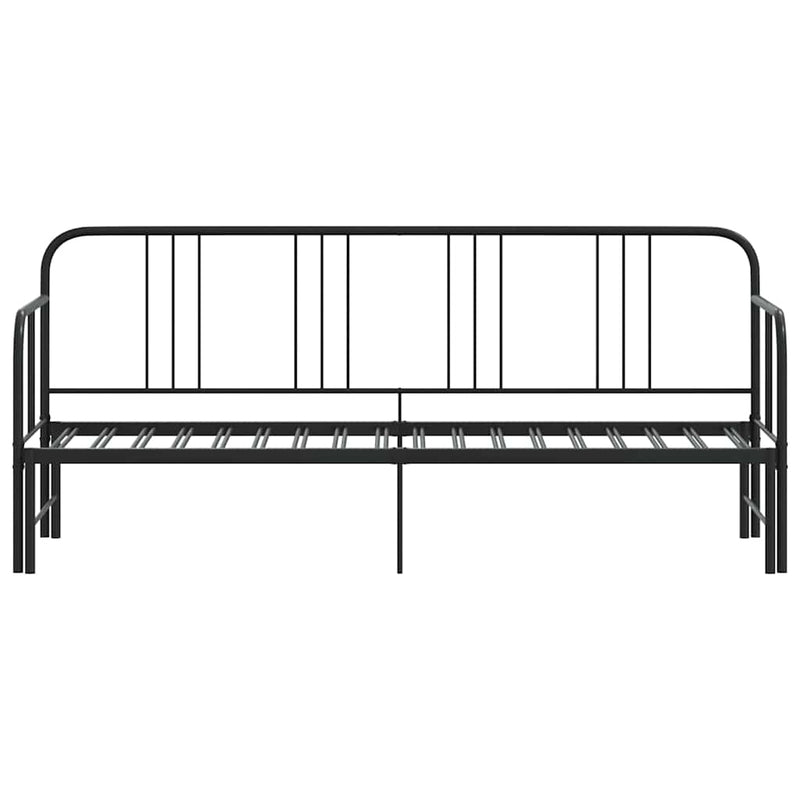 Daybed with Trundle without Mattress Black 92x187 cm Single Metal