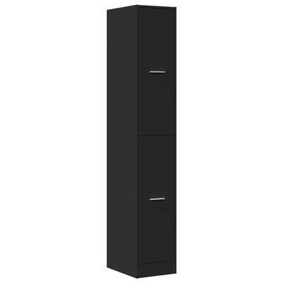 Apothecary Cabinet Black 30x41x174.5 cm Engineered Wood