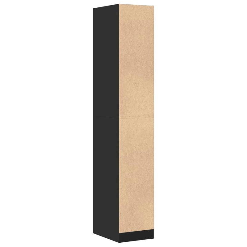 Apothecary Cabinet Black 30x41x174.5 cm Engineered Wood