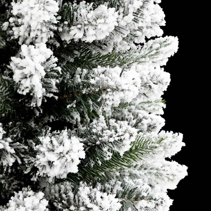 Artificial Slim Christmas Tree with Flocked Snow 180 cm PVC&PE