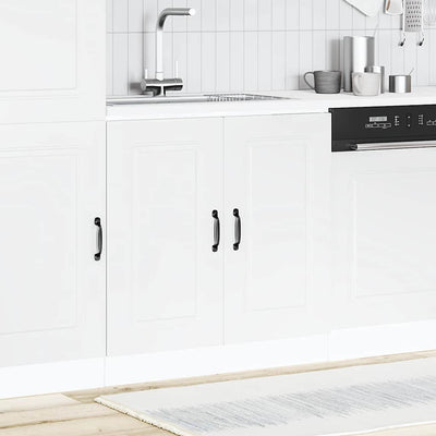 Sink Base Cabinet Kalmar White 80x46x81.5 cm Engineered Wood