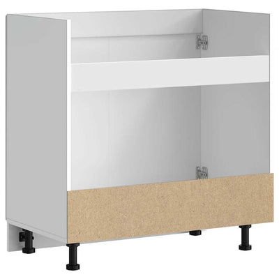 Sink Base Cabinet Kalmar White 80x46x81.5 cm Engineered Wood