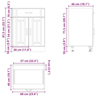 Kitchen Base Cabinet Lucca White Engineered Wood