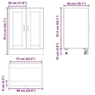 Kitchen Base Cabinet Porto White Engineered Wood