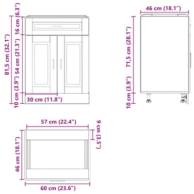 Kitchen Base Cabinet Porto White Engineered Wood