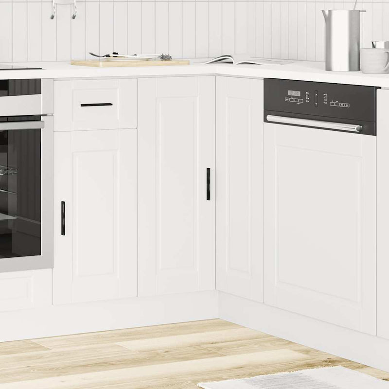 Kitchen Corner Base Cabinet Porto White Engineered Wood