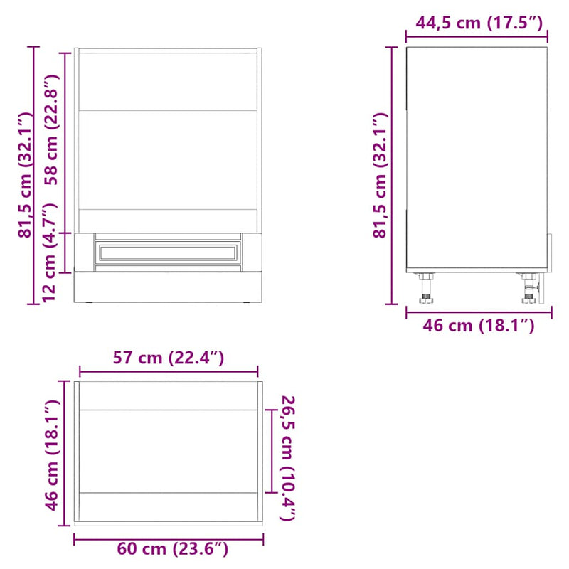 Oven Cabinet Porto White Engineered Wood