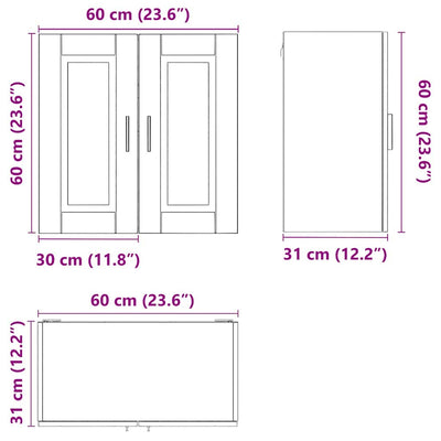 Kitchen Wall Cabinet Porto White Engineered Wood