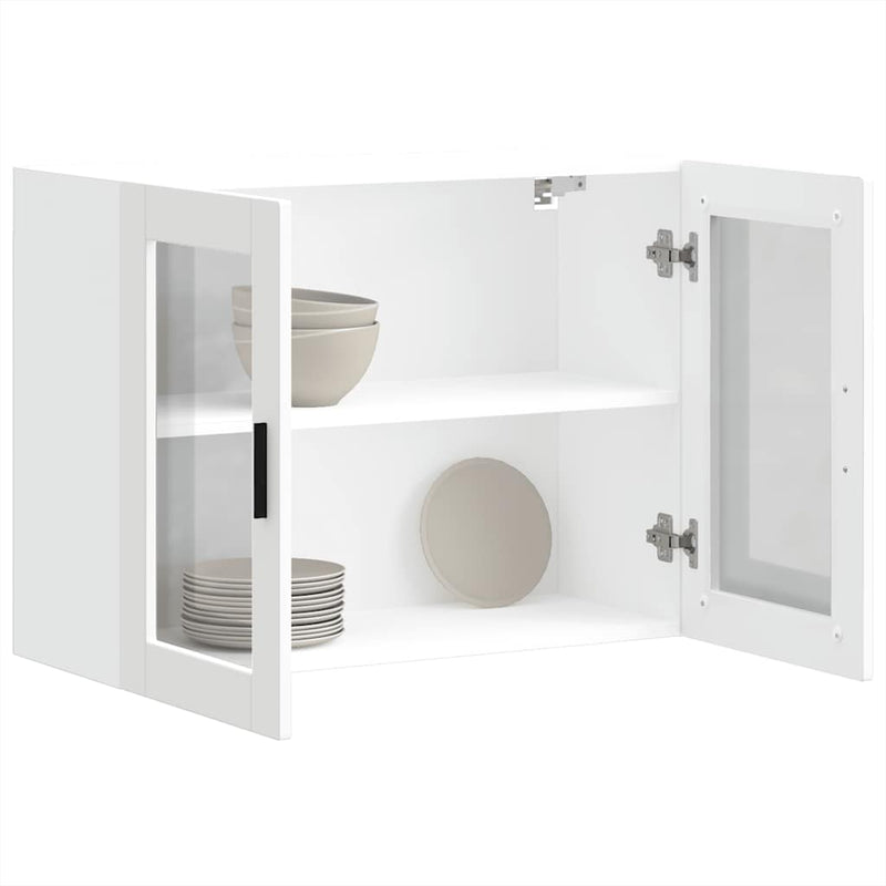 Kitchen Wall Cabinet with Glass Door "Porto" White