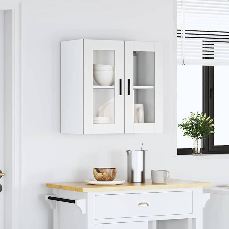 Kitchen Wall Cabinet with Glass Door "Porto" White