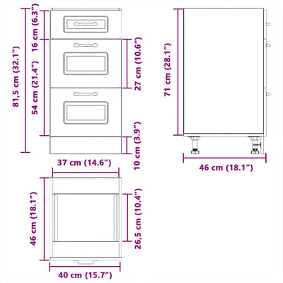 Kitchen Base Cabinet Kalmar White Engineered Wood