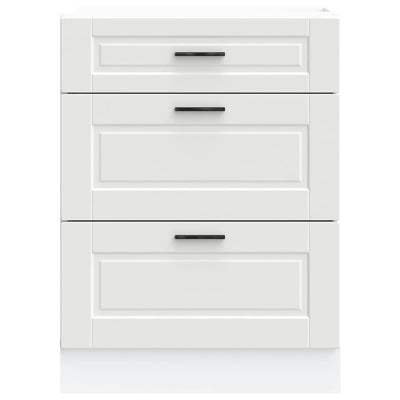 Kitchen Base Cabinet Porto White Engineered Wood