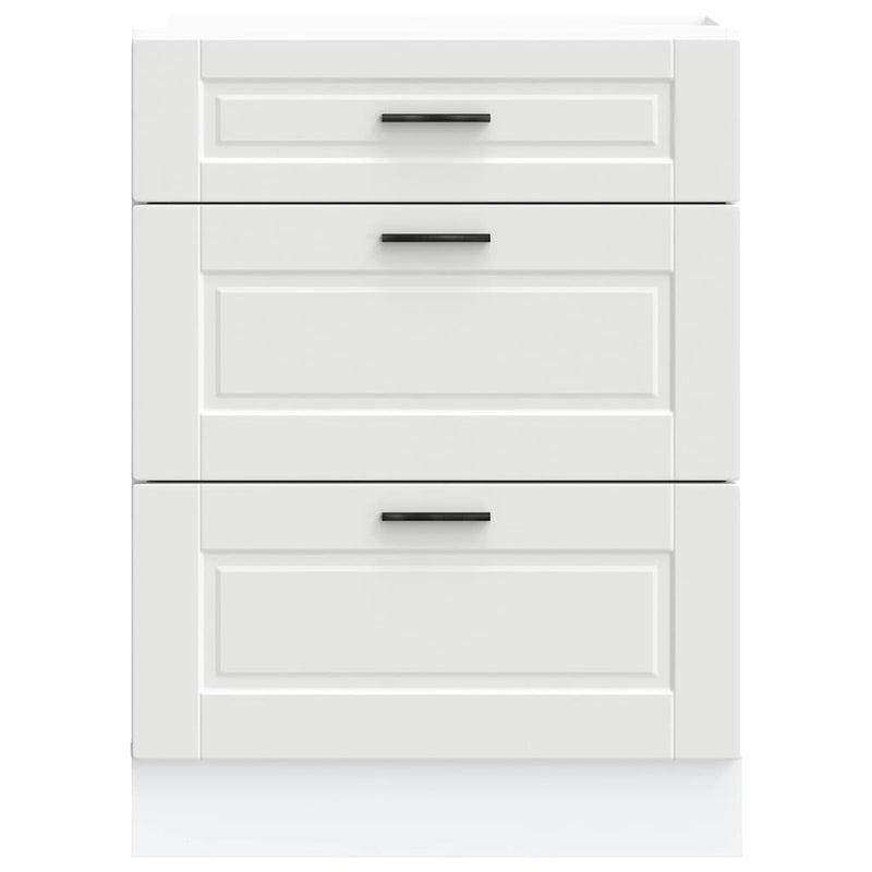 Kitchen Base Cabinet Porto White Engineered Wood