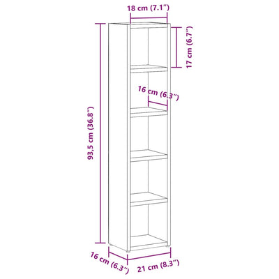 CD Cabinets 2 pcs Artisan Oak 21x16x93,5 cm Engineered Wood