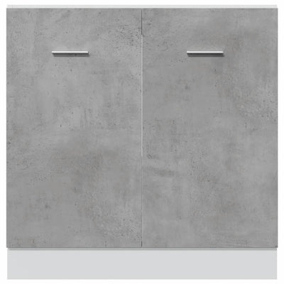 Sink Bottom Cabinet Concrete Grey 80x46x81.5 cm Engineered Wood