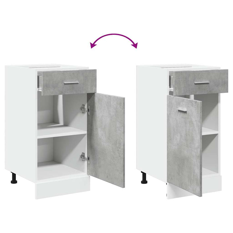 Drawer Bottom Cabinet Lyon Concrete Grey 40x46x81.5 cm Engineered Wood