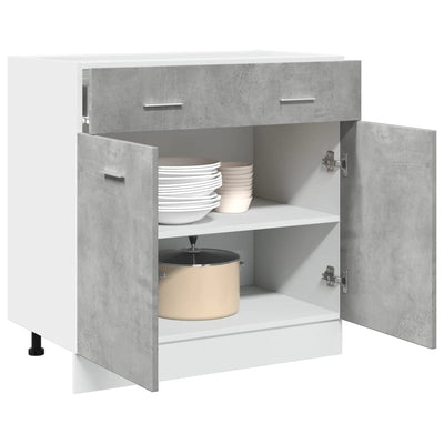 Drawer Bottom Cabinet Concrete Grey 80x46x81.5 cm Engineered Wood