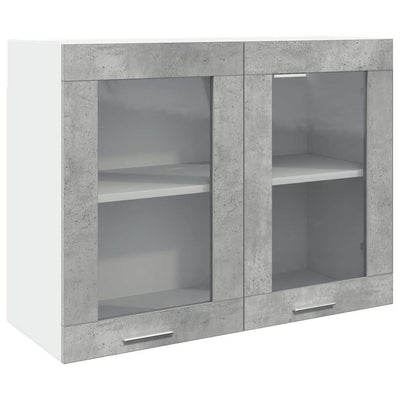 Hanging Glass Cabinet Concrete Grey 80x31x60 cm cm