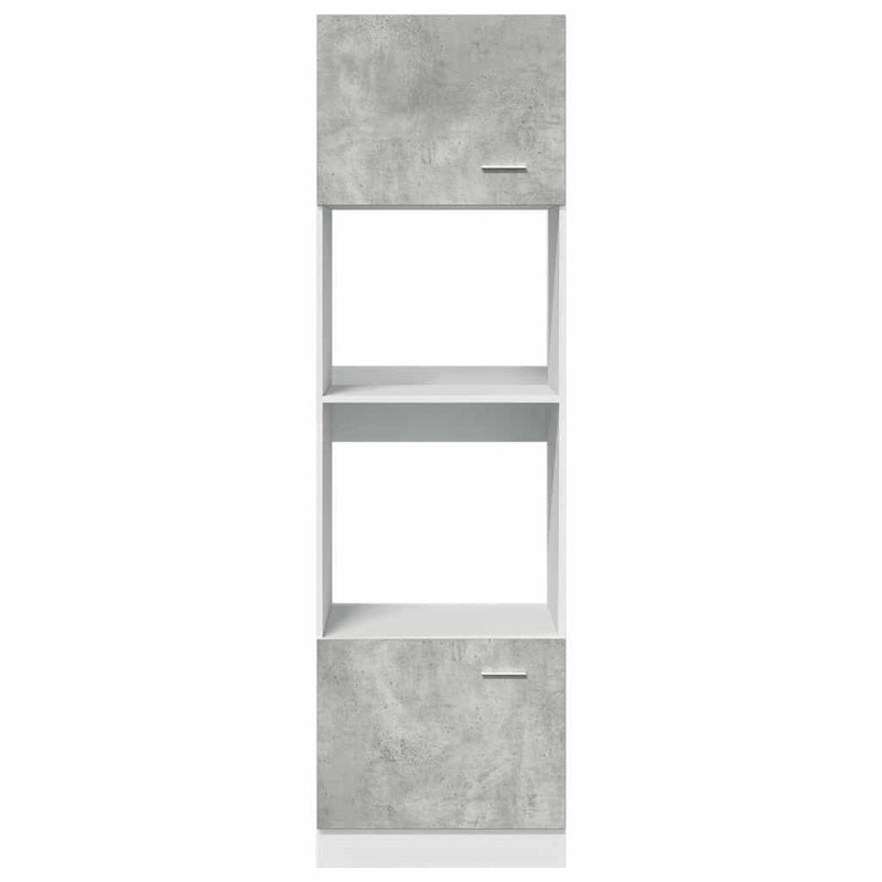 Microwave Cabinet Concrete Grey 60x57x207 cm Engineered Wood