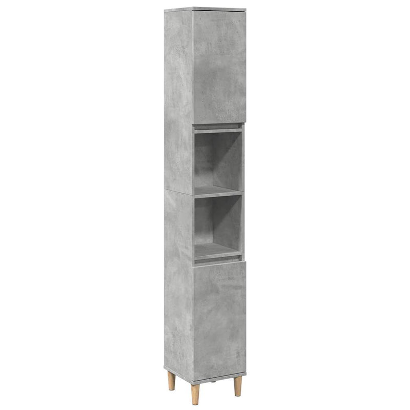 Bathroom Cabinet Concrete Grey 30x30x190 cm Engineered Wood