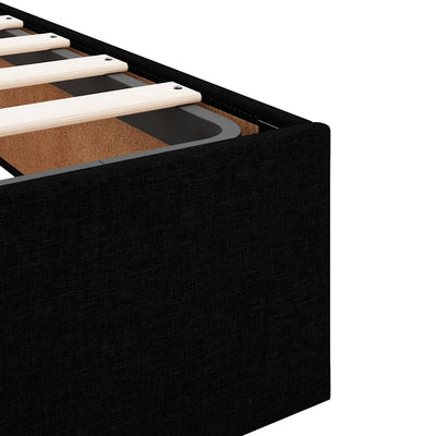 Ottoman Storage Bed Frame without Mattress Black Double Fabric