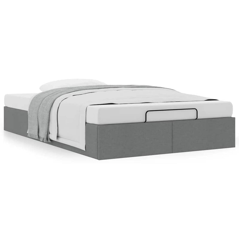 Ottoman Storage Bed Frame without Mattress Dark Grey King Single Fabric