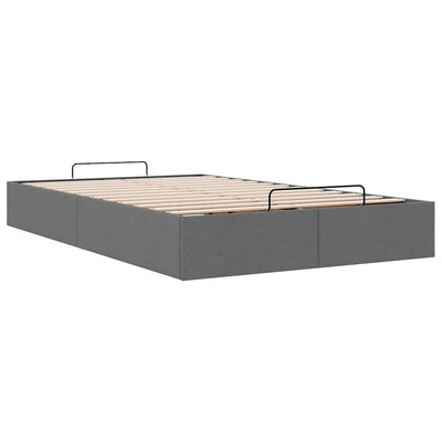 Ottoman Storage Bed Frame without Mattress Dark Grey King Single Fabric