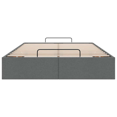 Ottoman Storage Bed Frame without Mattress Dark Grey King Single Fabric