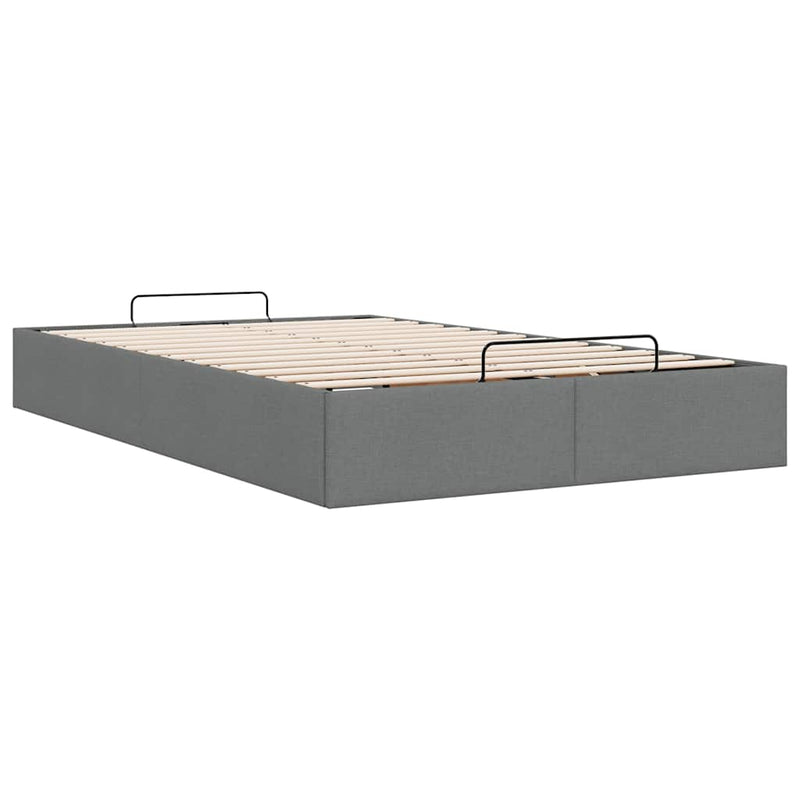 Ottoman Storage Bed Frame without Mattress Dark Grey King Single Fabric