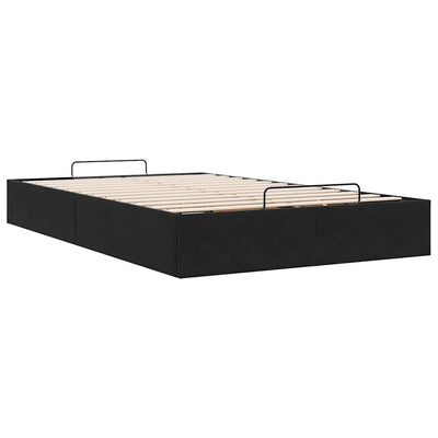 Ottoman Storage Bed Frame No Mattress Black King Single Velvet