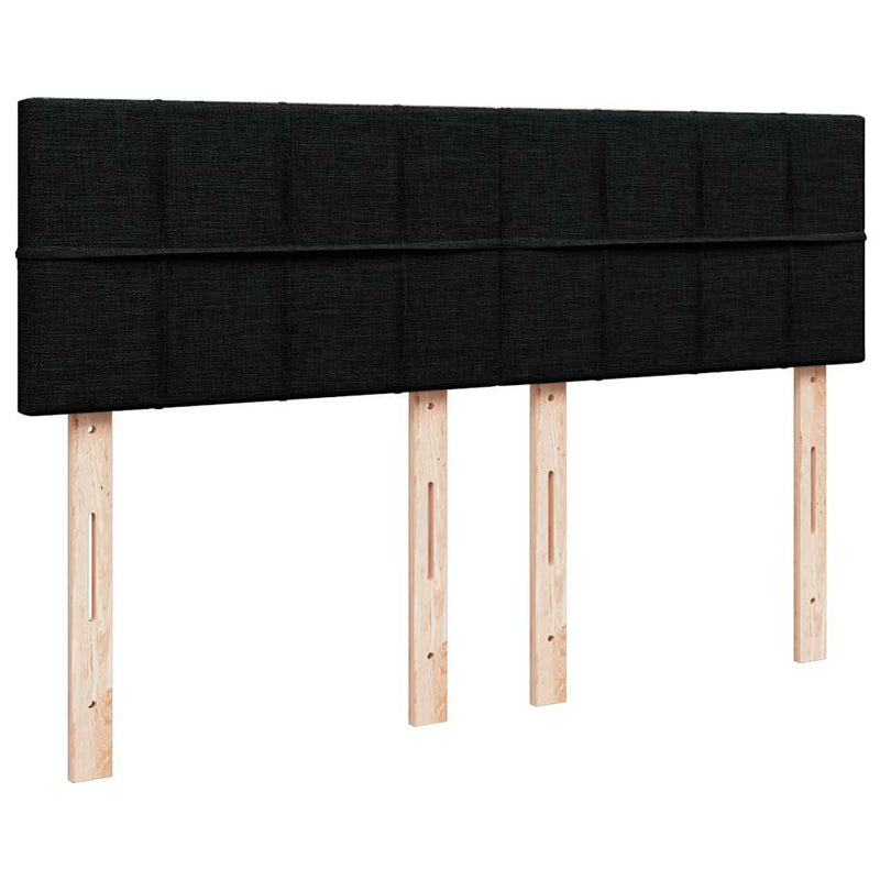 Ottoman Bed with Mattress Black Queen Fabric