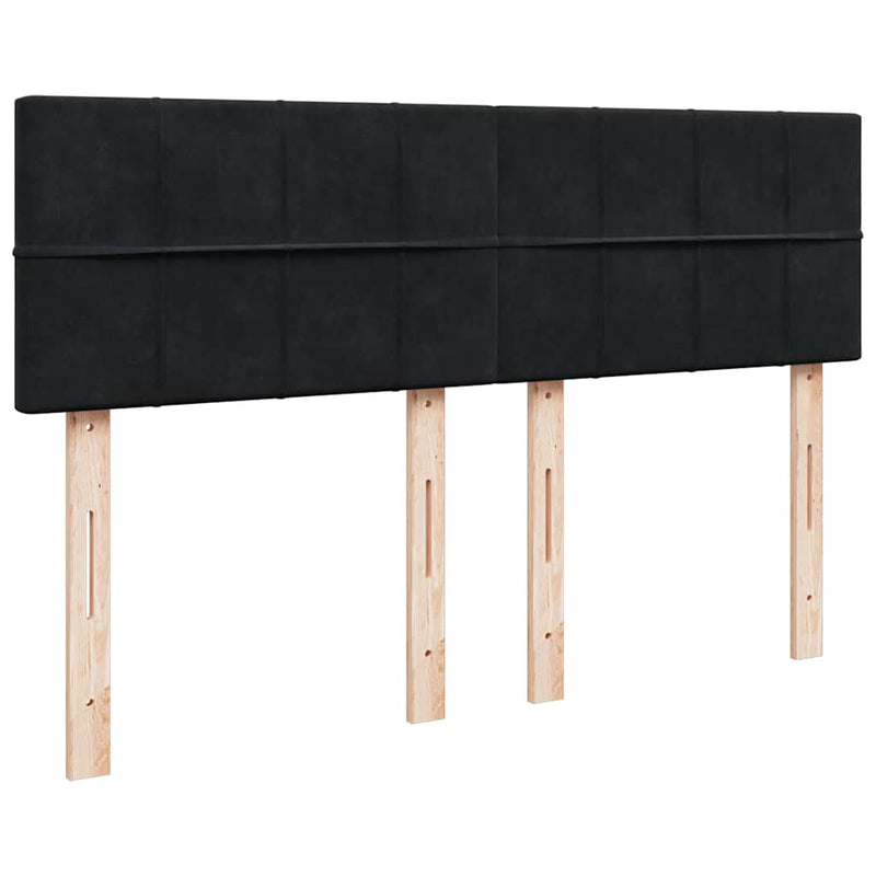 Ottoman Bed with Mattress Black Double Velvet