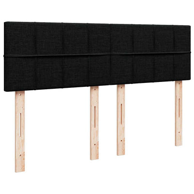 Ottoman Bed with Mattress & LEDs Black Double Fabric