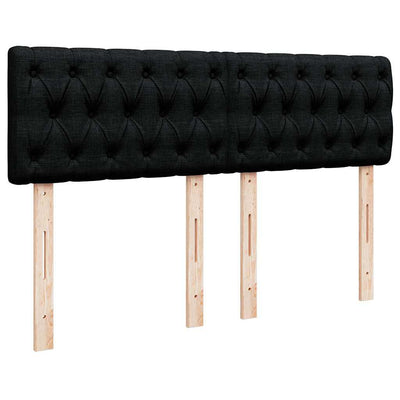 Ottoman Bed with Mattress & LEDs Black Double Fabric