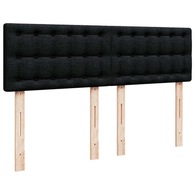 Ottoman Bed with Mattress & LEDs Black Double Fabric