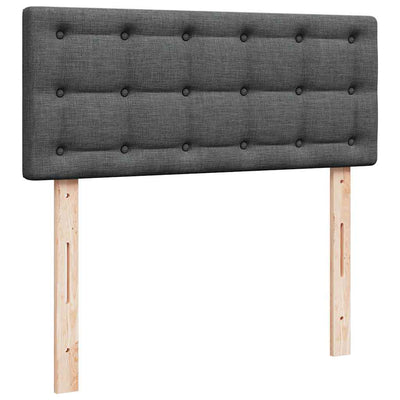 Ottoman Bed with Mattress & LEDs Dark Grey King Single Fabric