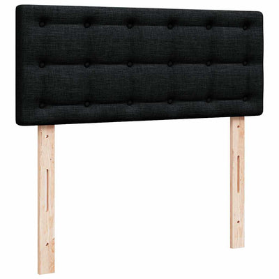 Ottoman Bed with Mattress & LEDs Black King Single Fabric