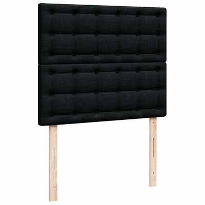 Ottoman Bed with Mattress Black King Single Faux Leather