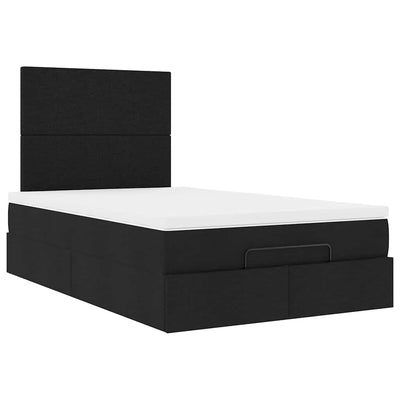 Ottoman Bed with Mattress Black King Single Fabric