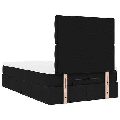 Ottoman Bed with Mattress Black King Single Fabric