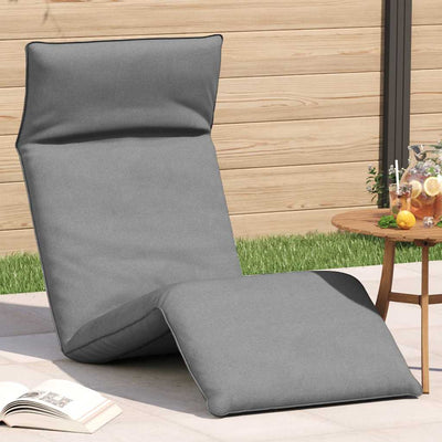 Folding Sun lounger Grey 175x54x8.5 cm Oxford Fabric