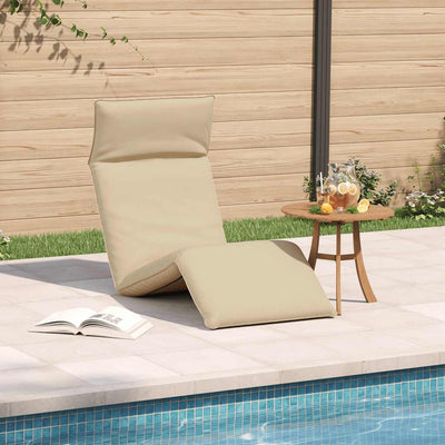 Folding Sun lounger Beige 175x54x8.5 cm Oxford Fabric