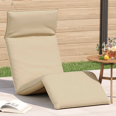 Folding Sun lounger Beige 175x54x8.5 cm Oxford Fabric