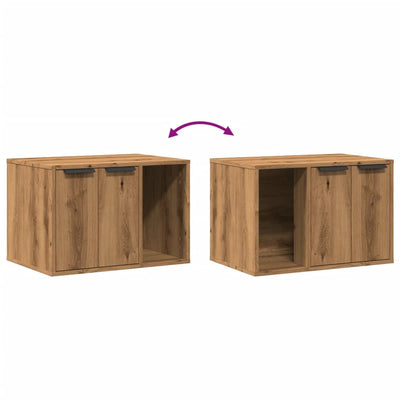 Cat Litter Box Enclosure Artisian Oak 60x40x40 cm Engineered Wood