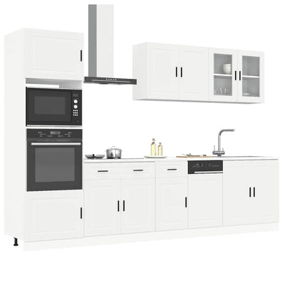 7 Piece Kitchen Cabinet Set "Kalmar" White Engineered Wood