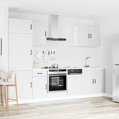 7 Piece Kitchen Cabinet Set Lucca White Engineered Wood