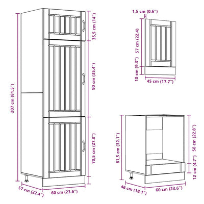 7 Piece Kitchen Cabinet Set Lucca White Engineered Wood